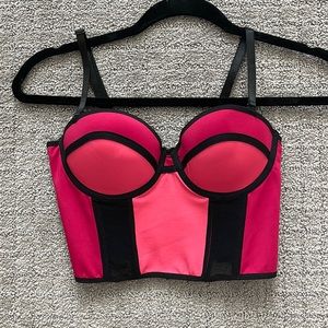 Bebe pink and black corset top size S